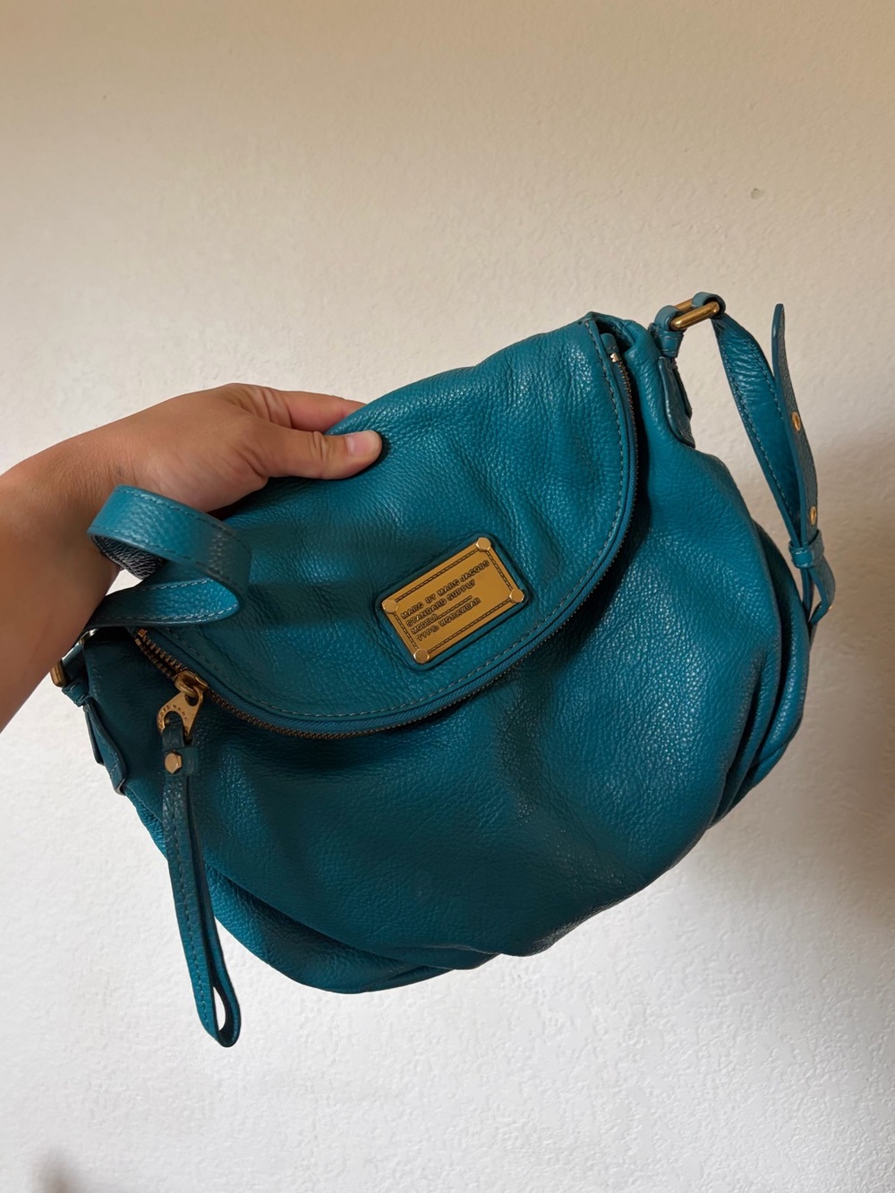 Marc by Marc Jacobs Teal Pebbled Leather Shoulder Bag Classic Q Natasha